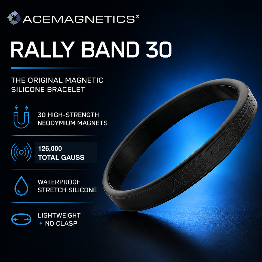 AceMagnetics Rally Band 30 magnetic silicone bracelet